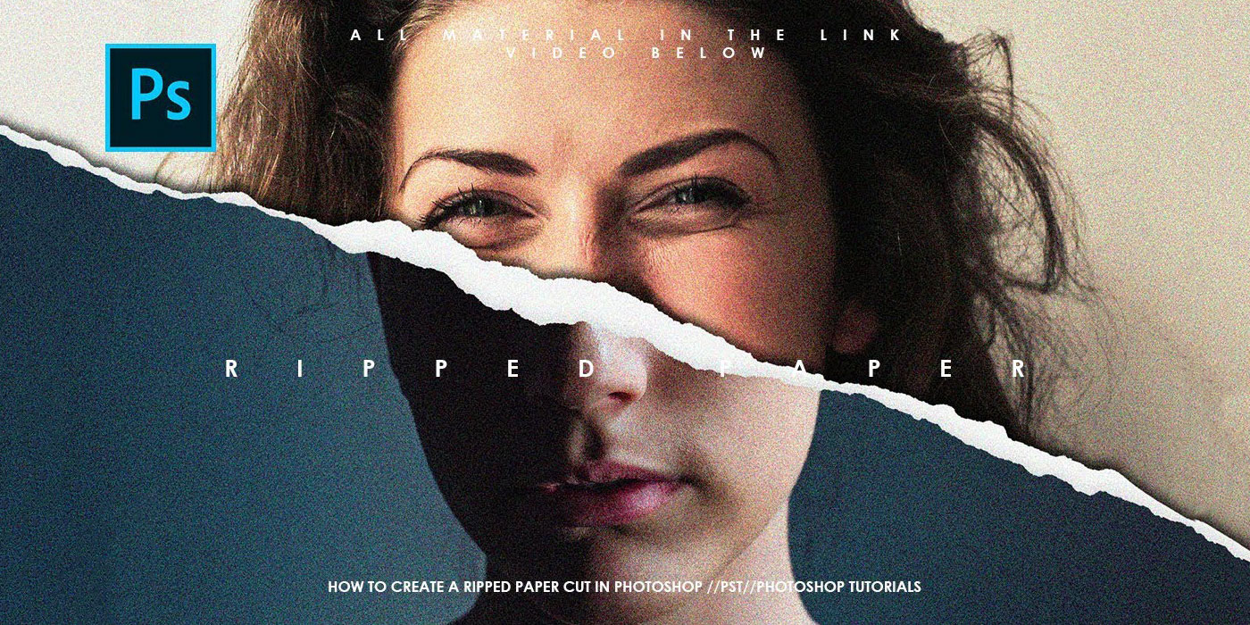 Tutorial photos with torn paper texture effect in Photoshop