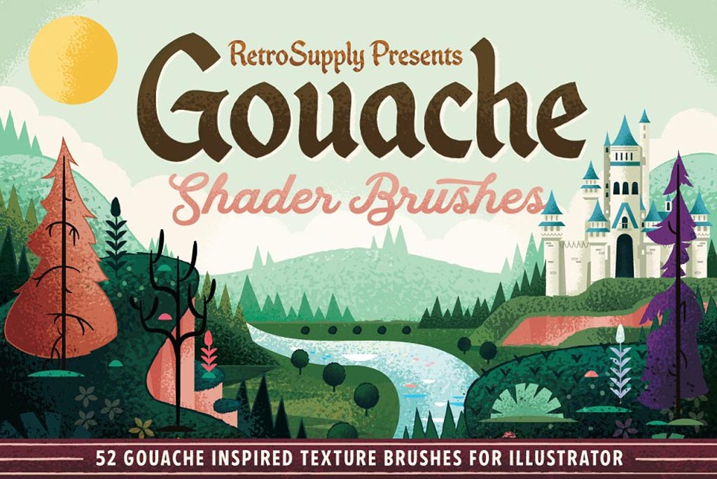 Gouache Shader Illustrator Brushes