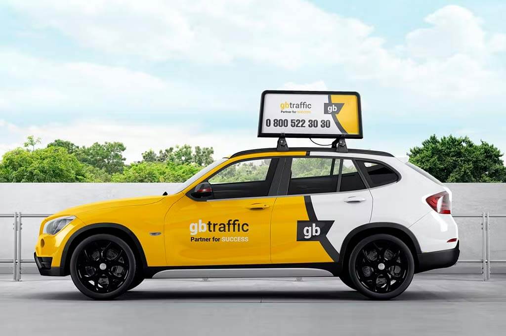 Car Roof Advertising Display Board Mockup