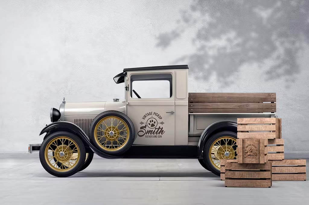 Vintage Pickup Branding Mockup