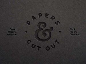 Dark Cut Out Paper Mockup