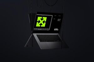 MacBook In The Dark Mockup