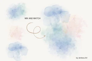 100 Watercolor Abstract Stains