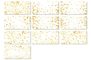 10 Golden Foil Confetti Overlays
