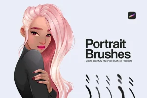 10 Portrait Brushes Procreate