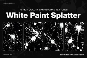10 White Paint Splatter Background Texture