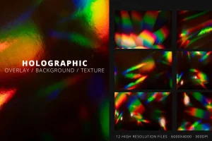 12 Holographic Iridescent Texture Background