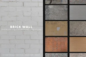 12 Old Brick Wall Texture Background