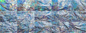 15 Crumpled Holographic Paper Textures