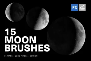 15 Moon Photoshop Stamp Brushes