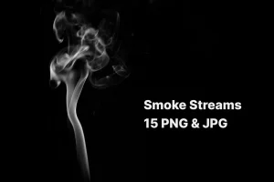 15 Smoke Overlays on Black Background