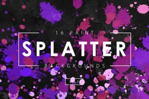 16 Paint Splatter Backgrounds Vol. 1