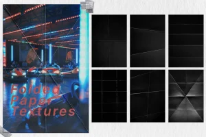 25 Black Folded Paper Overlay Textures Pack