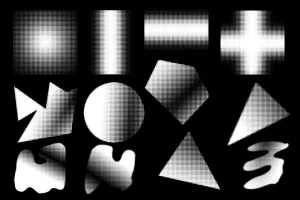 30 Halftone Shapes Photoshop Stamp Brushes