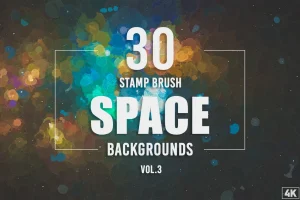 30 Stamp Brush Space Backgrounds – Vol. 3