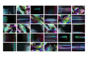 30 Technicolor Screen Glitches Overlays