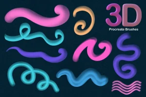 3D Pop Procreate Brushes