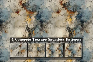 4 Concrete Texture Grunge Seamless Patterns