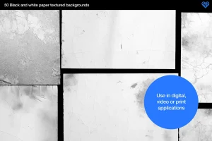 50 Black & White Paper Textures