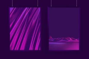Abstract 3D Rendering of Waves –  Pink And Purple
