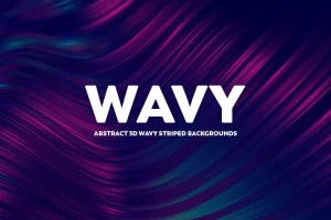 Abstract 3D Wavy Striped Backgrounds-Blue & Pink
