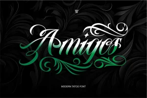 Amigos Chicano Tattoo Font | Blackletter, Old Engl