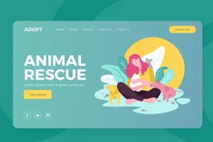 Animal Rescue – Landing Vector Illustration