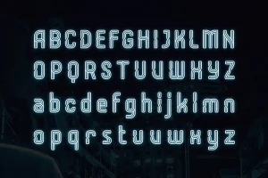 Armorave – Futuristic Techno Neon Line Font