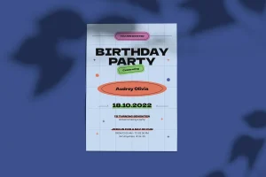 Birthday Invitation Template – Retro Sticker