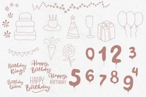 Birthday stamps, air balloon stamps