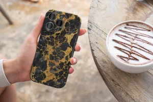 Black and Gold Marble Textures Pattern