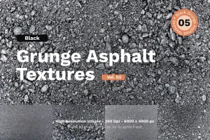 Black Grunge Asphalt Textures – Vol.02