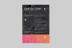 Black Orange Gradient Modern Letterhead | 003