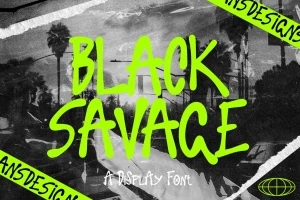 Black Savage Modern Ink Marker Display Font