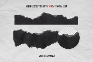 Black Torn Paper Texture Pack