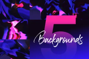Blue Magenta Liquid Glitch Dark Background