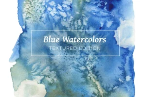 Blue Textured Watercolors