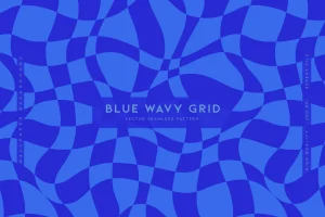 Blue Wavy Grid