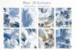 Blue white abstract acrylic textures bright