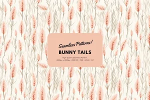 Bunny Tails Seamless Floral Pattern
