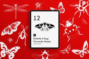 Butterfly & Bugs Procreate Stamps