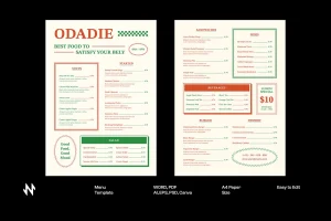 Casual Dining Restaurant Menu