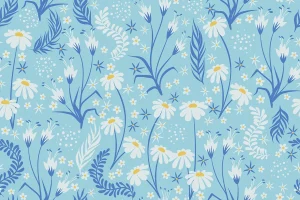Chamomile Field. Floral Seamless Patterns