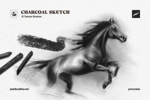 Charcoal Sketch Procreate Brushes