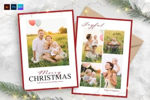 Christmas Family Greetings Card Template