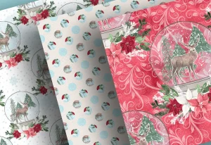Christmas Snowball digital paper pack