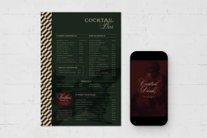 Cocktail Menu Drinks List Template