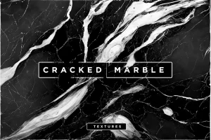 Cracked Black and White Marble Textures