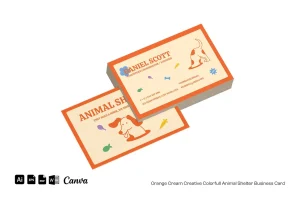 Creative Colorful Animal Shelter Business Card|002