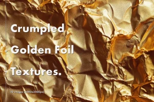 Crumpled Golden Foil Textures